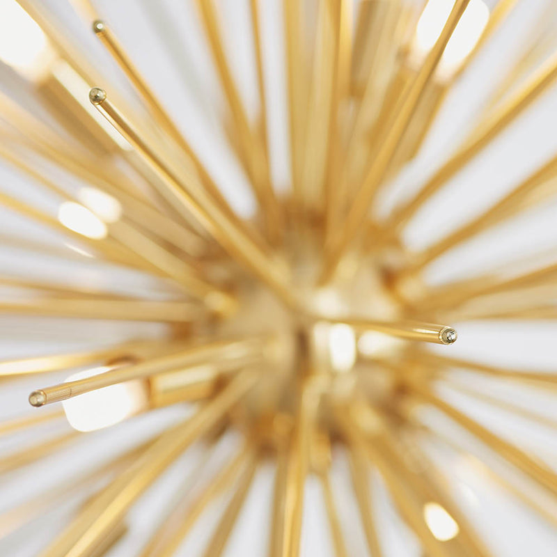 Close-up of the Orta 9 Light Sputnik Pendant ceiling plate and fittings