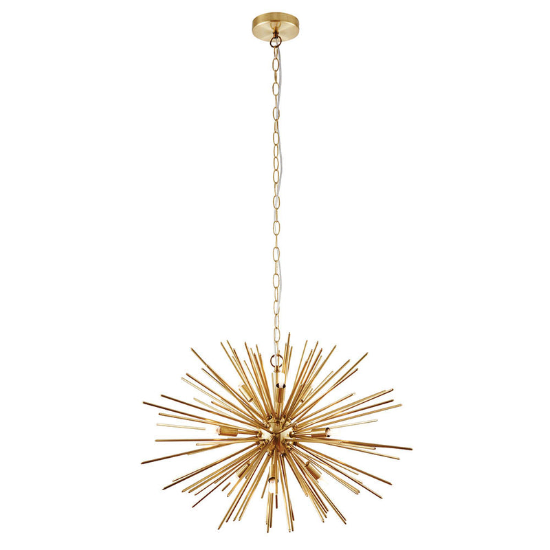 Orta 9 Light Sputnik Pendant – alternative view in satin brass