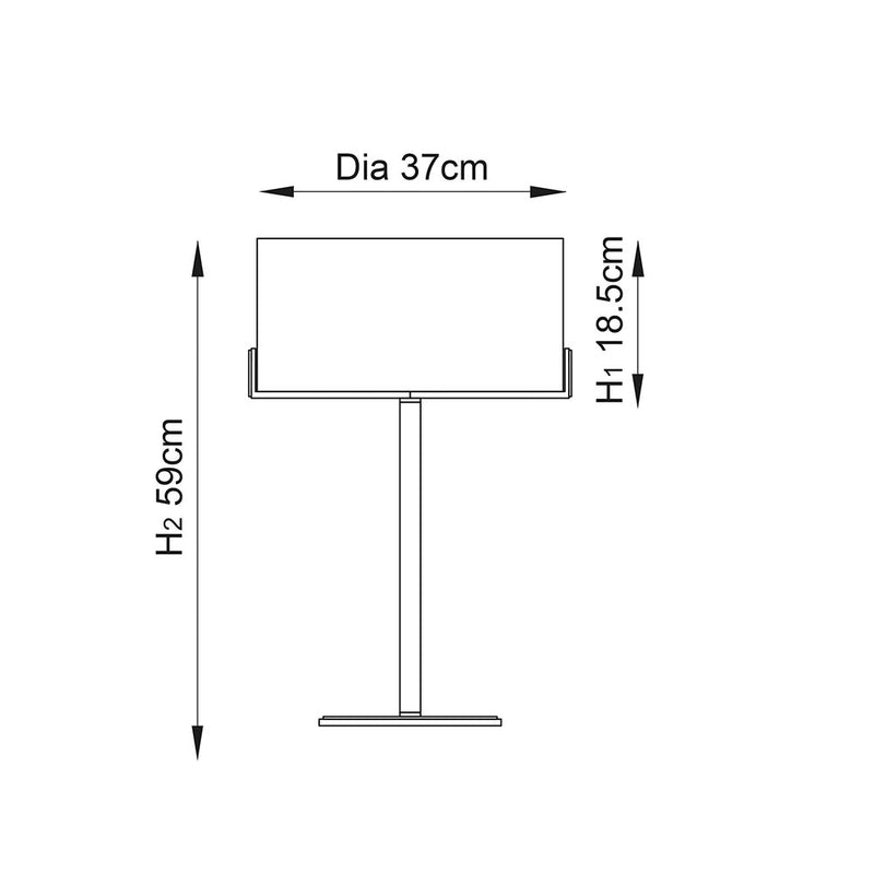 Hayfield Table Lamp dimension drawing showing height and width