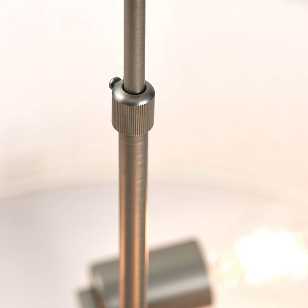 Close-up of the metalwork on the Hayfield 3 Light Drum Pendant