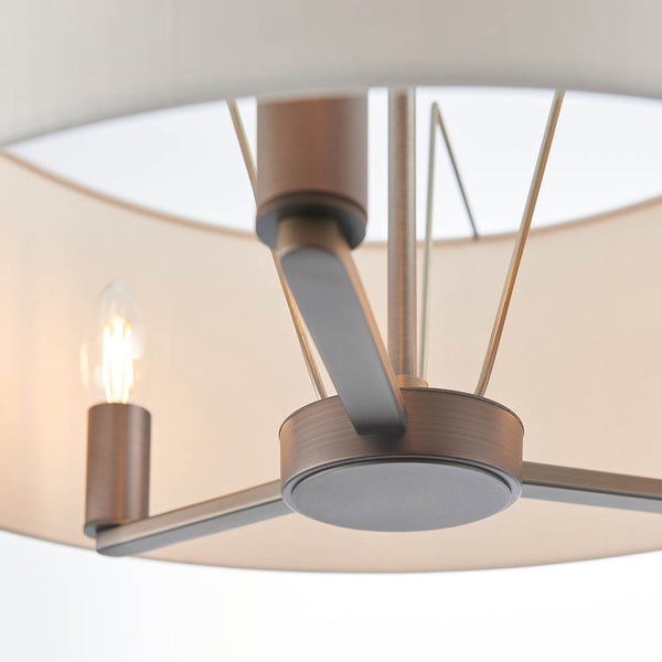 Close-up of the marble fabric on the Daley 3 Light Drum Pendant