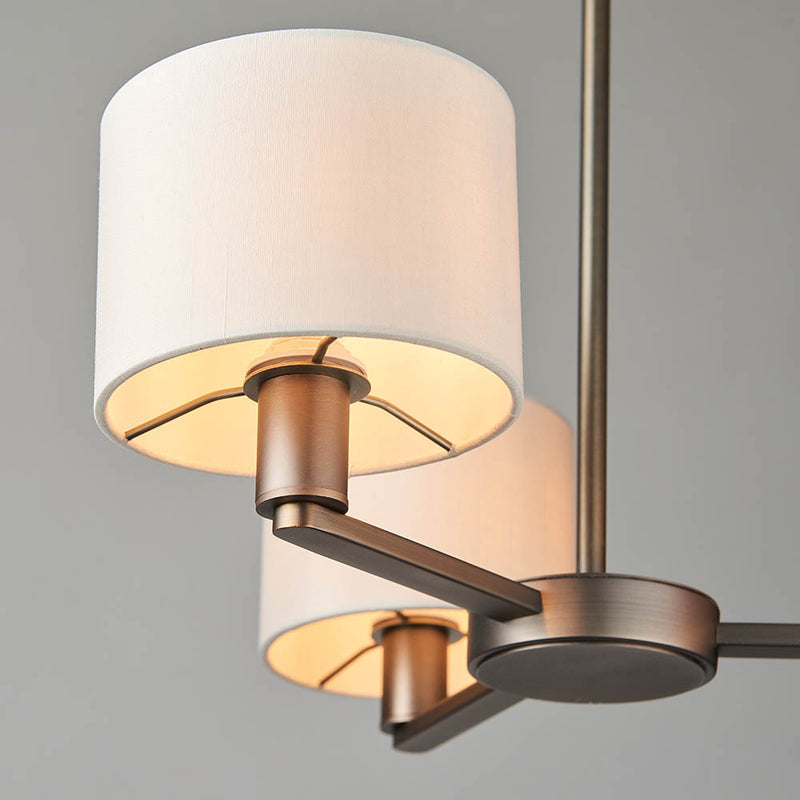 Detail of the dark antique bronze finish on the Daley 3 Light Pendant