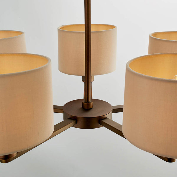 Close-up of the marble fabric on the Daley 5 Light Pendant