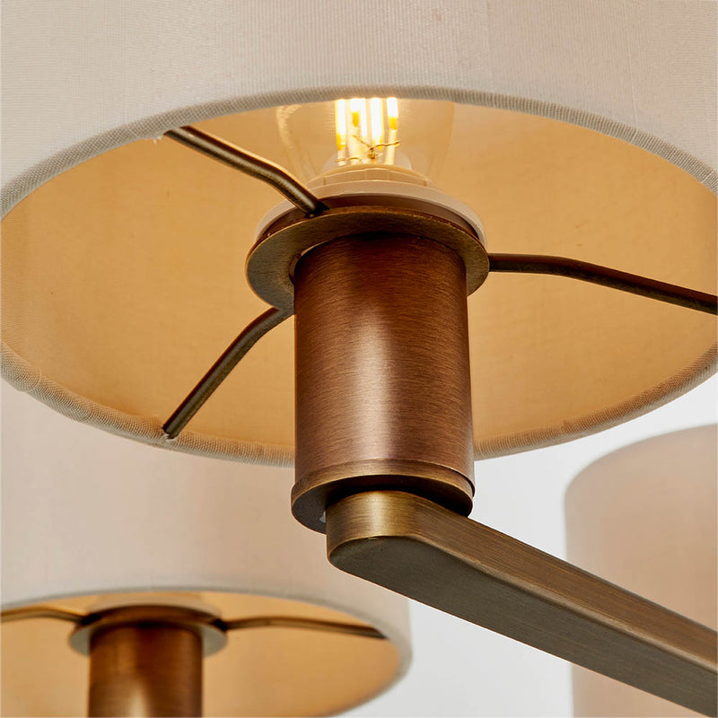 Detail of the dark antique bronze finish on the Daley 5 Light Pendant