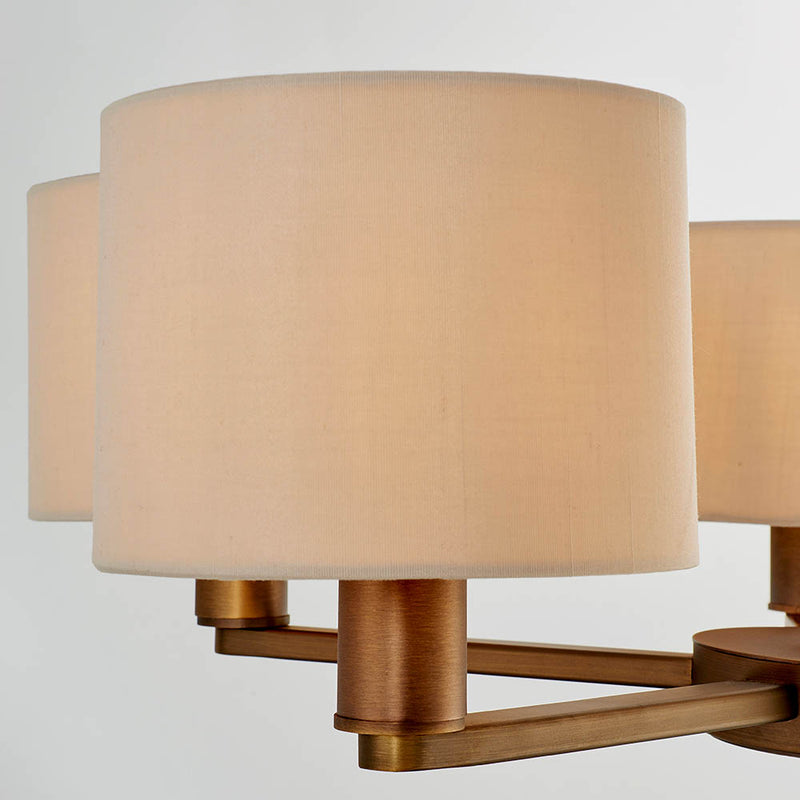 Daley 5 Light Pendant detail showing the marble fabric and fittings