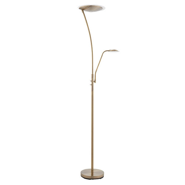 Alassio LED Mother and Child Floor Lamp lit up in a living room setting