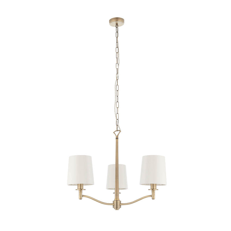 Ortona 3 Light Chandelier – alternative view in matt antique brass