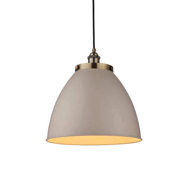 Endon Franklin Large Pendant in stone and antique brass
