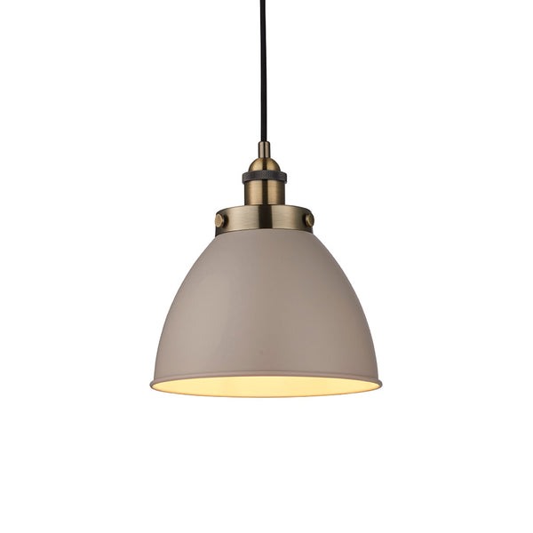 Endon Franklin Small Pendant in stone and antique brass