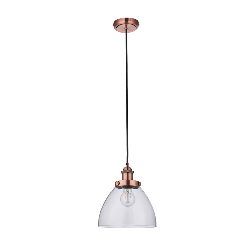 Hansen Pendant detail showing the clear glass and fittings