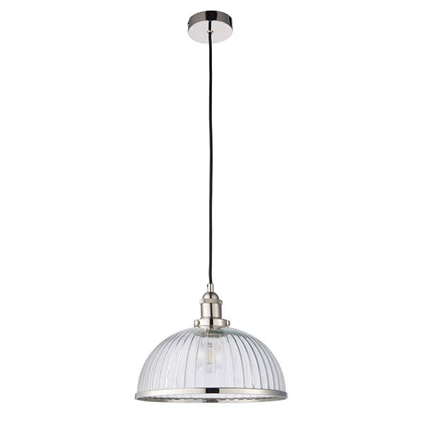 Close-up of the Hansen Ribbed Pendant ceiling plate and fittings