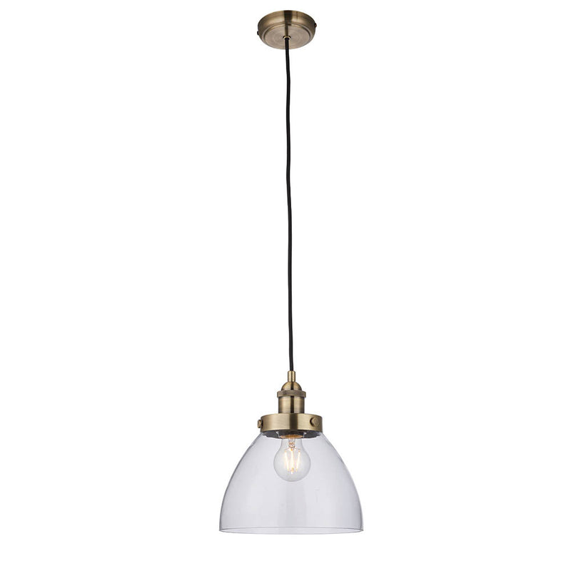 Detail of the antique brass finish on the Hansen Pendant