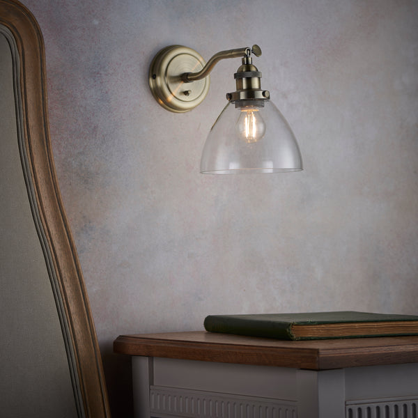 Interiors 1900 Hansen Wall Light Antique Brass