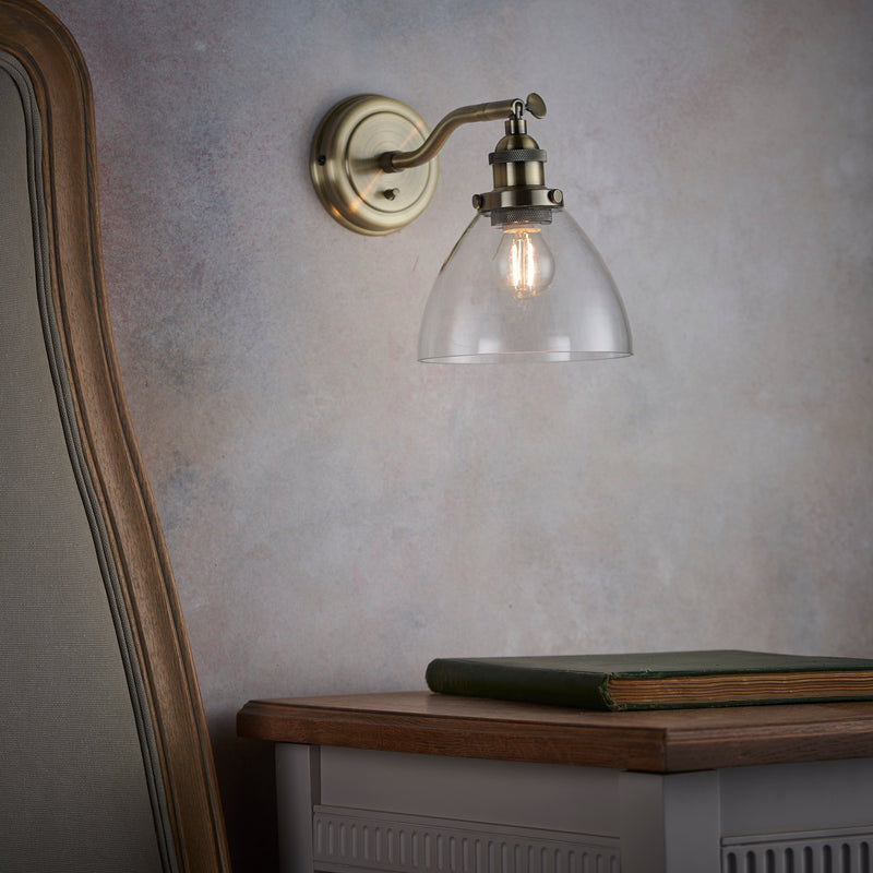 Interiors 1900 Hansen Wall Light Antique Brass