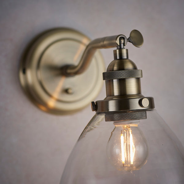 Interiors 1900 Hansen Wall Light Antique Brass