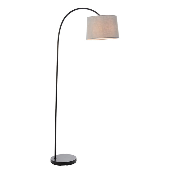 Endon Carlson Floor Lamp in matt black and grey on a white background