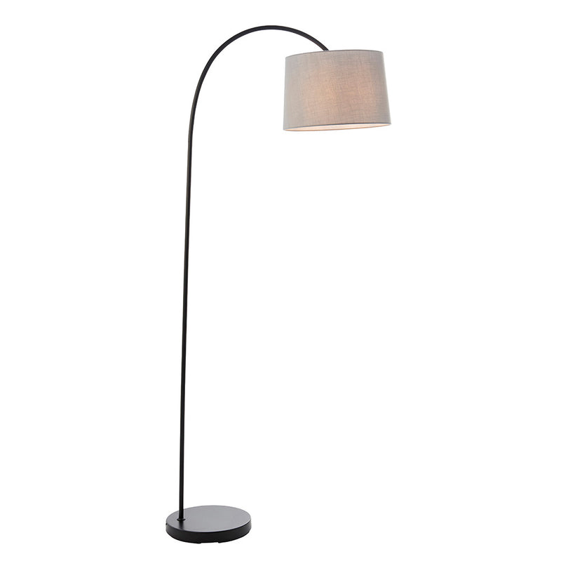 Endon Carlson Floor Lamp in matt black and grey on a white background