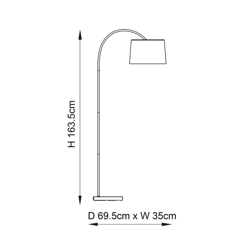 Carlson Floor Lamp dimension drawing showing height and width