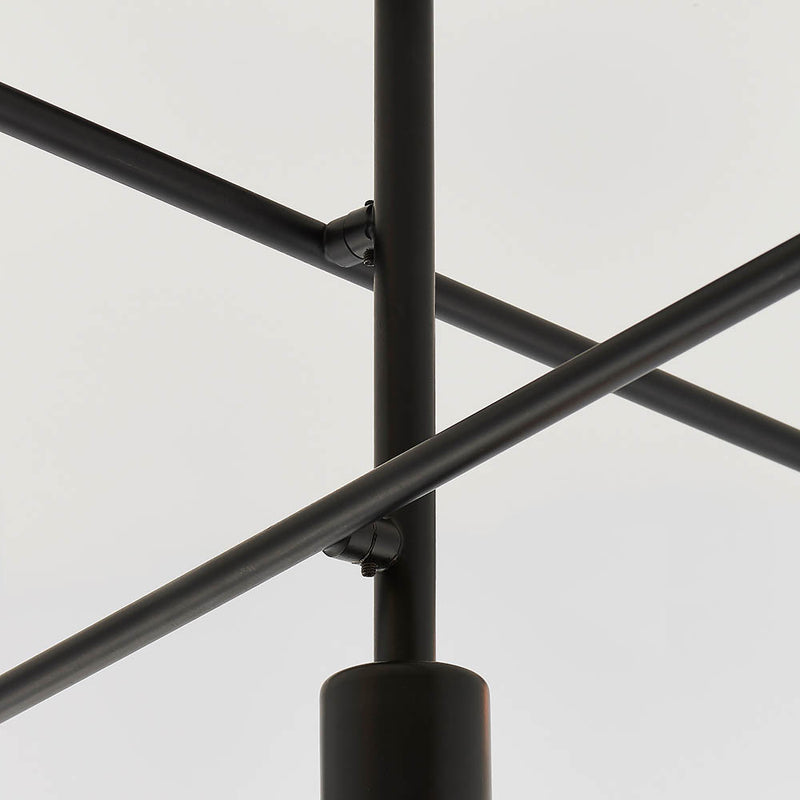 Studio 5 Light Semi Flush Ceiling Light detail showing the metalwork and fittings