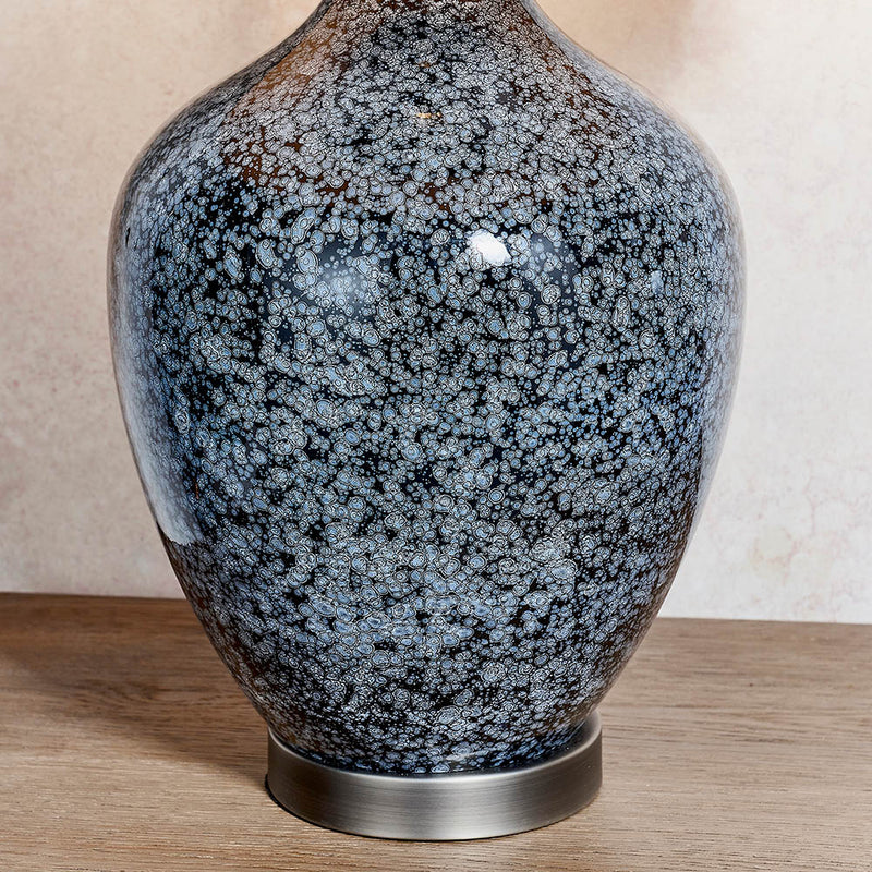 Close-up of the Ilsa Glass Table Lamp shade and finish