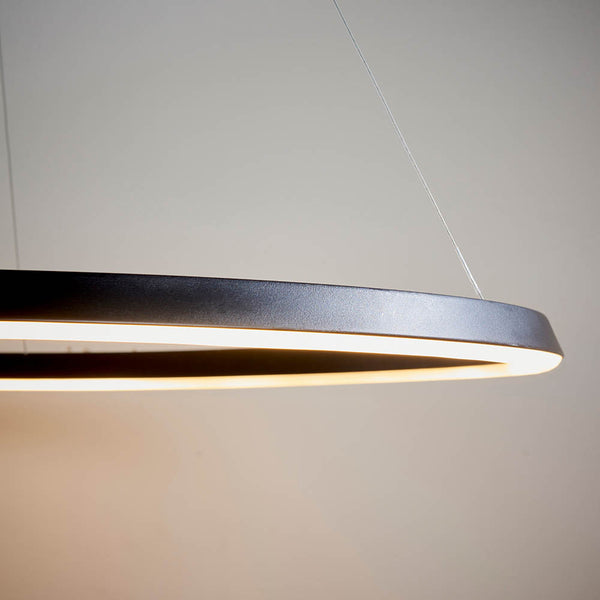 Close-up of the white silicone on the Staten LED Hoop Pendant
