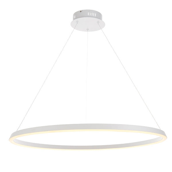 Endon Staten LED Hoop Pendant in matt white
