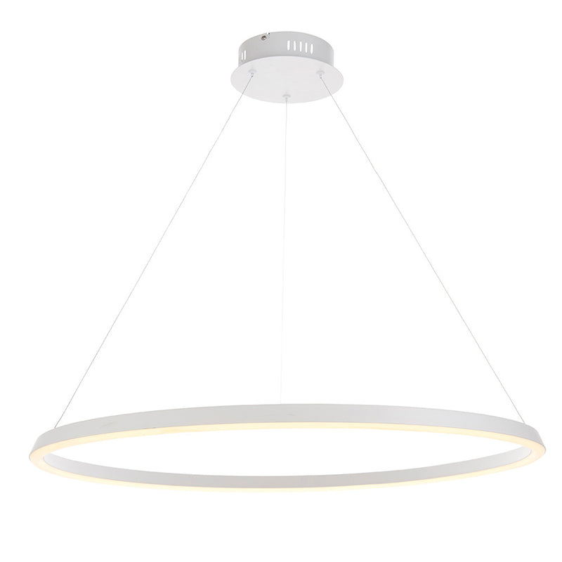 Endon Staten LED Hoop Pendant in matt white