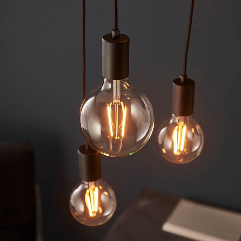 Close-up of the Studio 6 Light Cluster Pendant ceiling plate and fittings