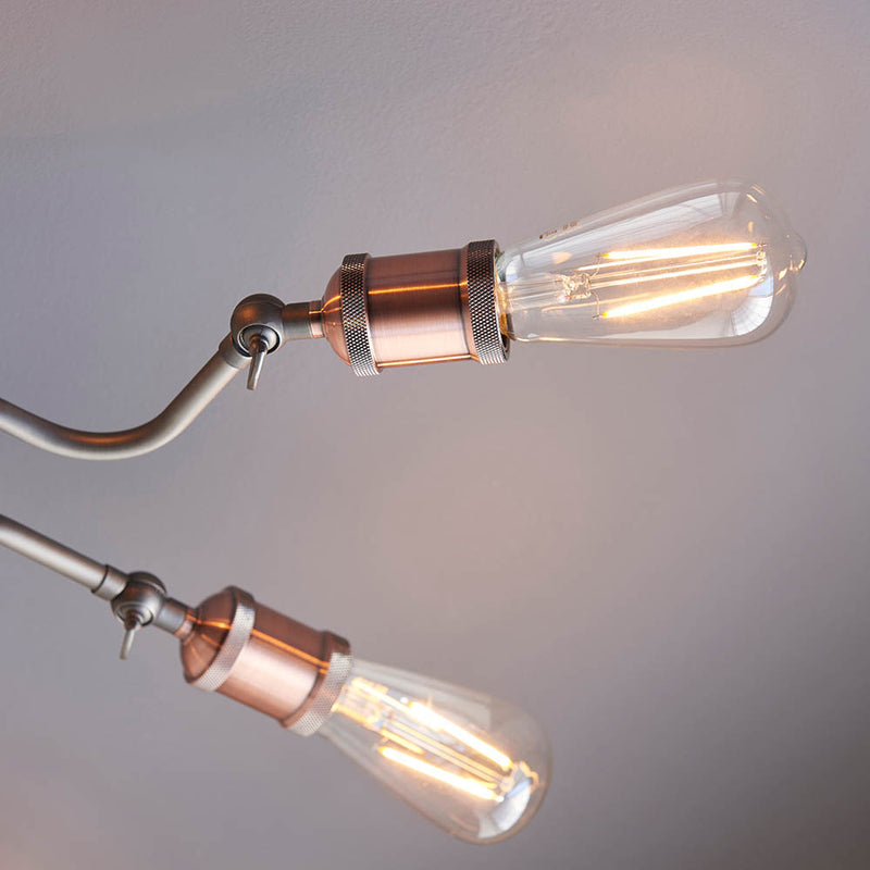 Hal 8 Light Semi Flush Ceiling Light detail showing the metalwork and fittings