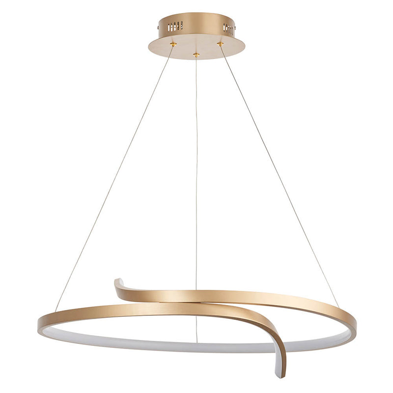 Rafe LED Hoop Pendant – alternative view in brushed gold
