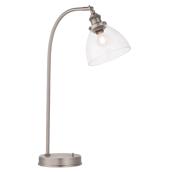 Endon Hansen Task Table Lamp in aged pewter on a white background