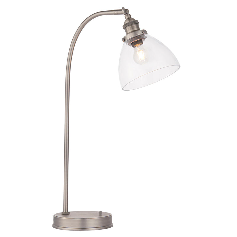 Endon Hansen Task Table Lamp in aged pewter on a white background