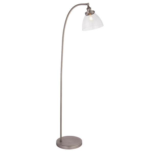 Endon Hansen Floor Lamp in aged pewter on a white background
