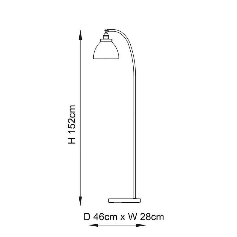 Hansen Floor Lamp dimension drawing showing height and width