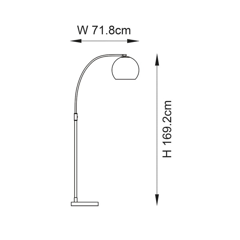 Otto Floor Lamp dimension drawing showing height and width