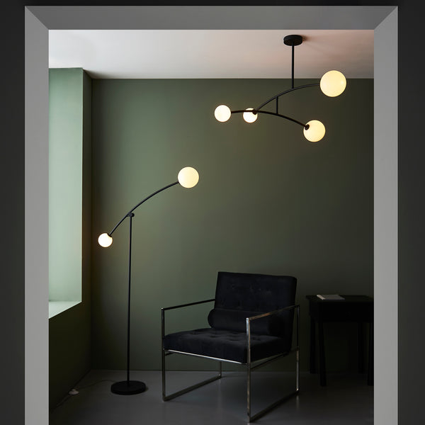 Close-up of the Balance 2 Light Floor Lamp shade and finish