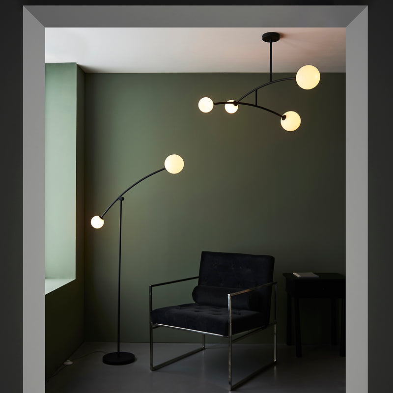 Close-up of the Balance 2 Light Floor Lamp shade and finish