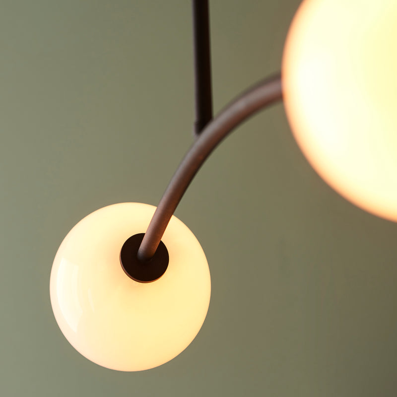 Balance 4 Light Semi Flush Ceiling Light detail showing the metalwork and fittings