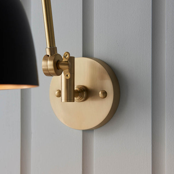 Interiors 1900 Lehal Swing Arm Wall Light Antique Brass