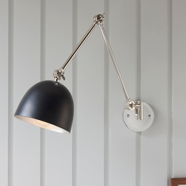 Interiors 1900 Lehal Swing Arm Wall Light Polished Nickel