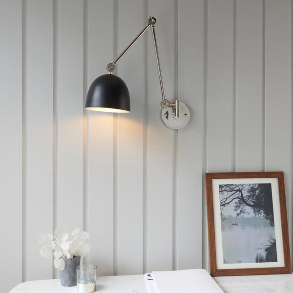 Interiors 1900 Lehal Swing Arm Wall Light Polished Nickel
