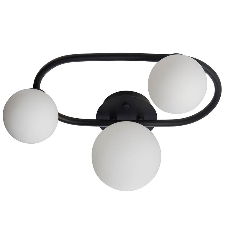 Pulsa 3 Light Bathroom Ceiling Light detail showing the metalwork and fittings