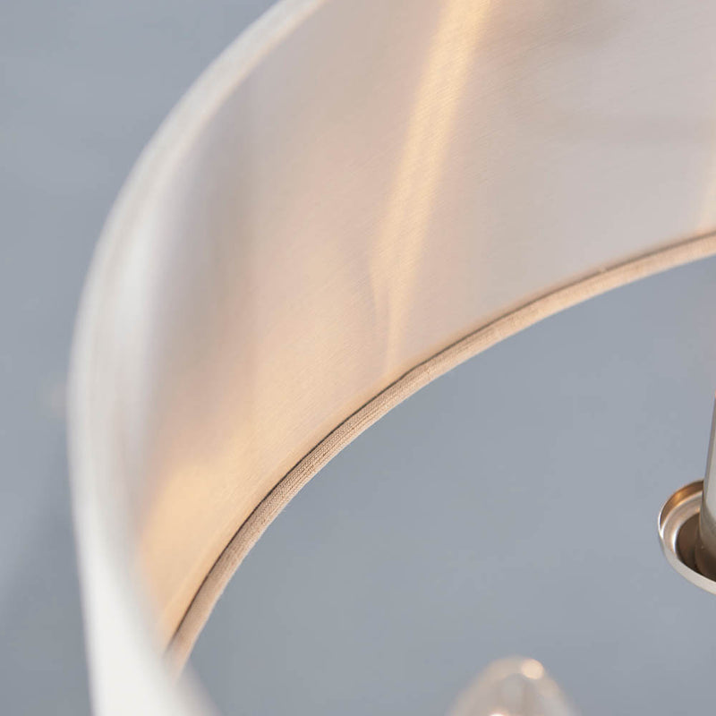 Highclere 6 Light Drum Pendant – alternative view in brushed chrome