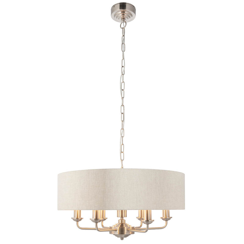 Highclere 6 Light Drum Pendant dimension drawing showing width and drop