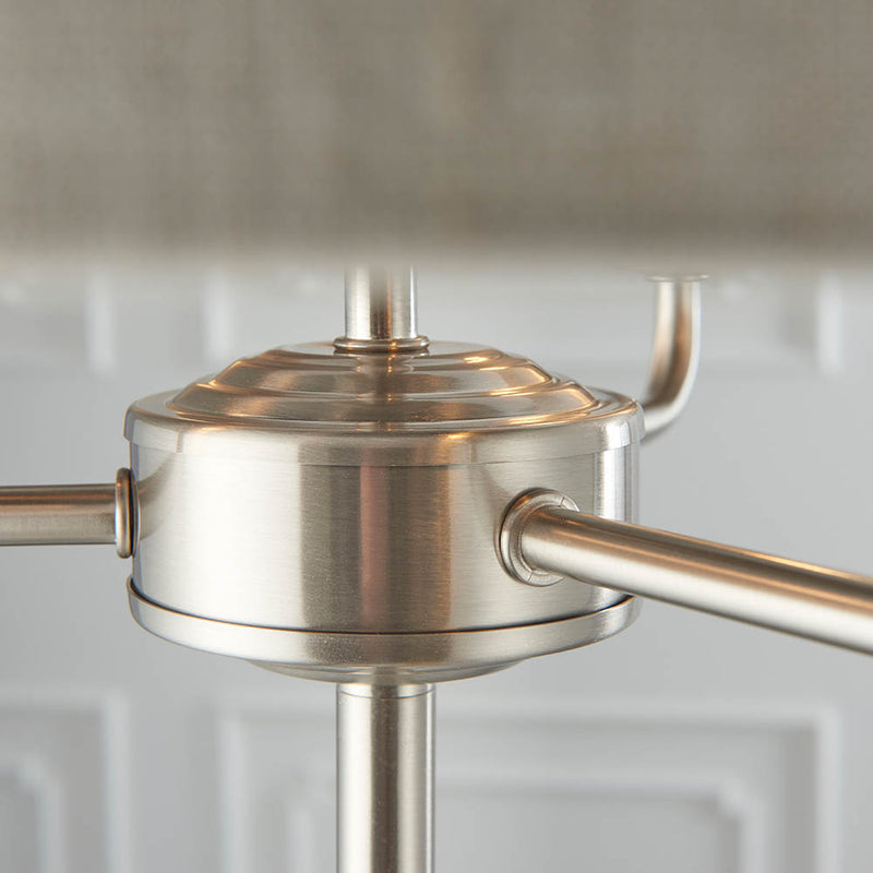 Close-up of the Highclere 3 Light Floor Lamp shade and finish