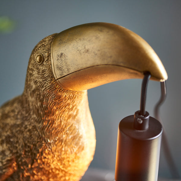 Close-up of the Toucan Table Lamp shade and finish