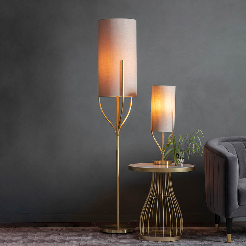Fraser Table Lamp lit up in a bedroom setting
