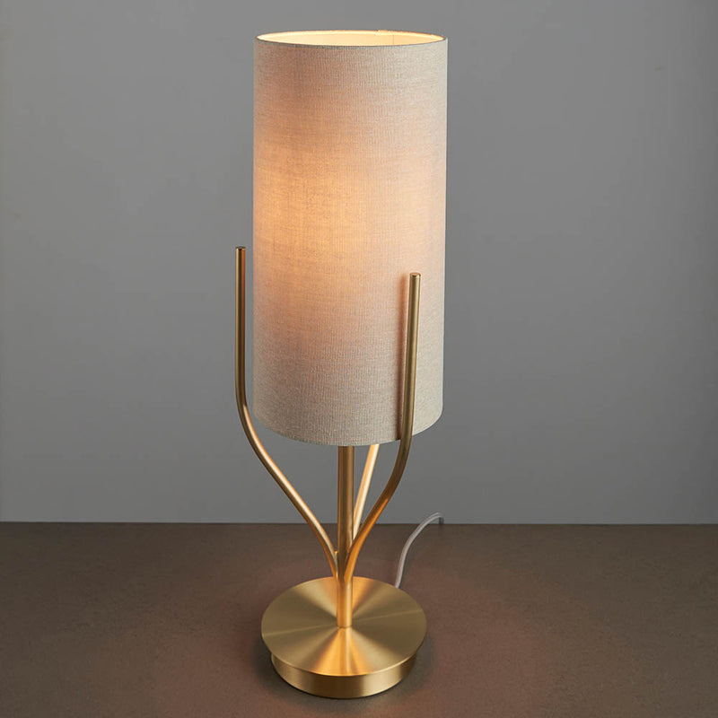 Detail of the satin brass finish on the Fraser Table Lamp