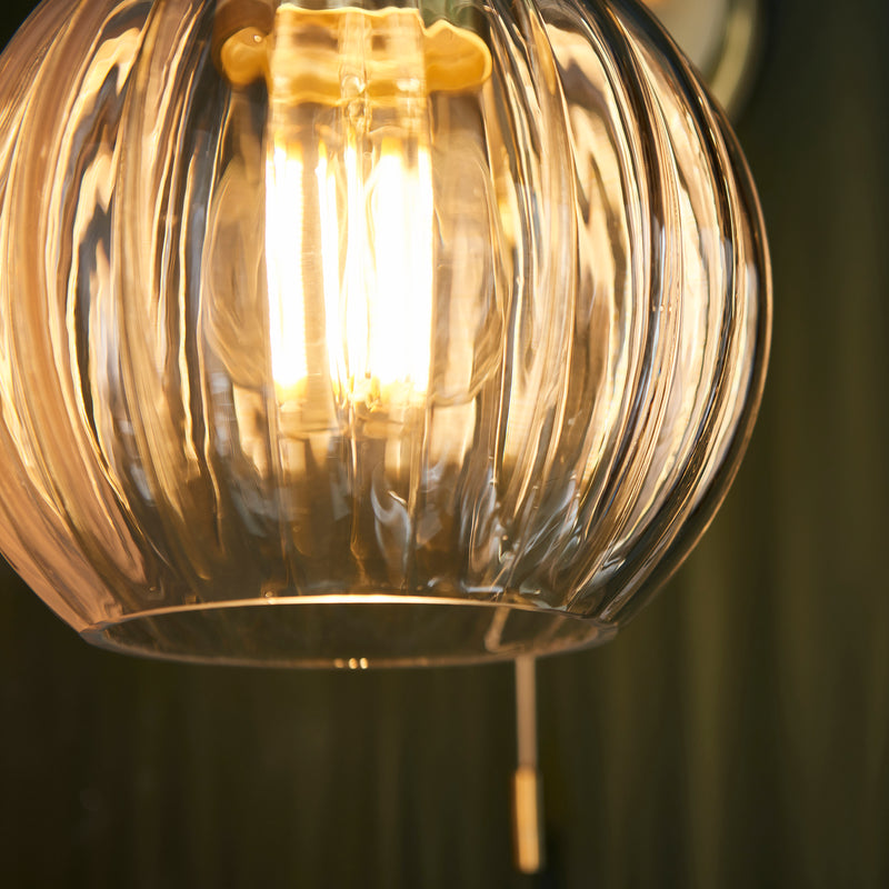Close-up of the Kendall Bathroom Wall Light back plate and fittings