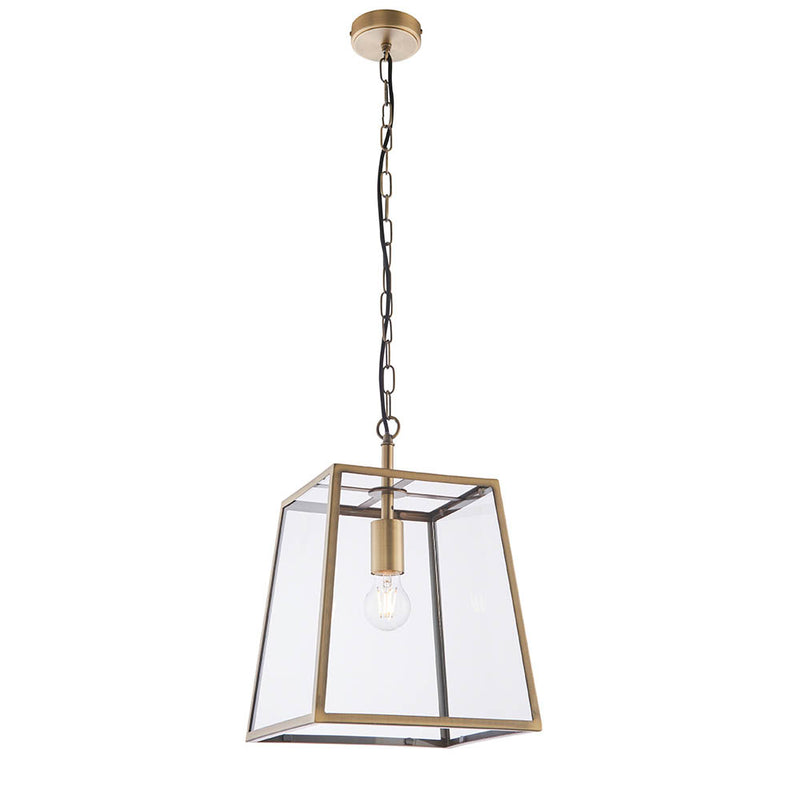 Hurst Lantern Pendant – alternative view in matt antique brass